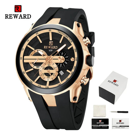 Reward 83046M,VIP Men’s Luxury Chronograph,ساعة رجالية فاخرة من السيليكون والكوارتز