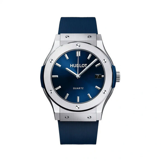 Hublot Quartz Classic Fusion Titanium 43mm – Blue & Black WATCH WITH BOX (🚫 Serious inquiries only, please. ❗ Order cancellation after confirmation is not accepted.)