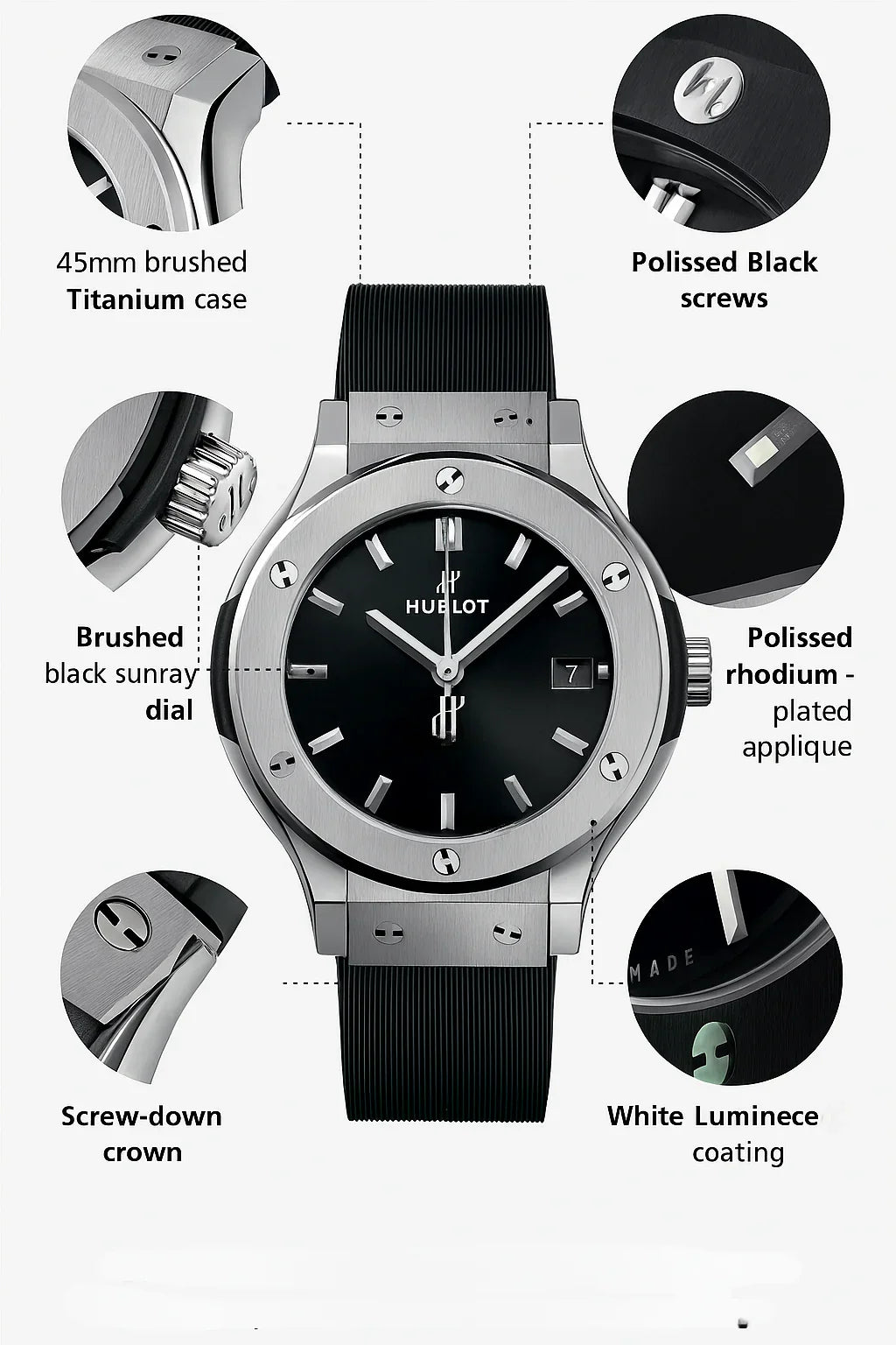 Hublot Quartz Classic Fusion Titanium 43mm – Blue & Black WATCH WITH BOX (🚫 Serious inquiries only, please. ❗ Order cancellation after confirmation is not accepted.)