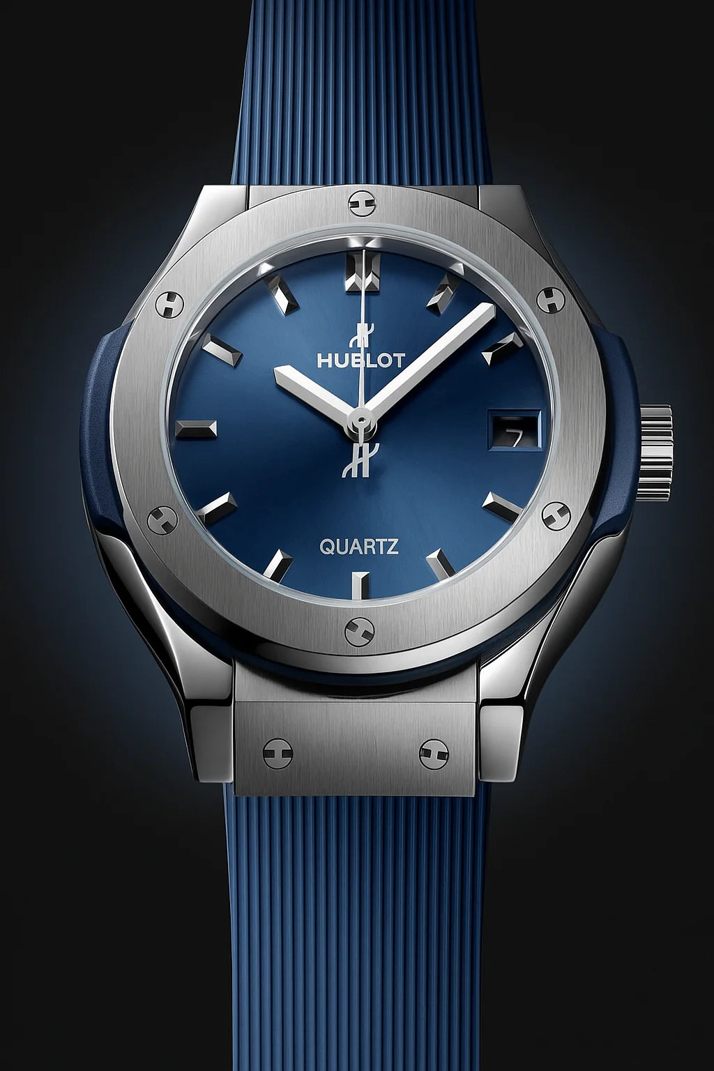 Hublot Quartz Classic Fusion Titanium 43mm – Blue & Black WATCH WITH BOX (🚫 Serious inquiries only, please. ❗ Order cancellation after confirmation is not accepted.)