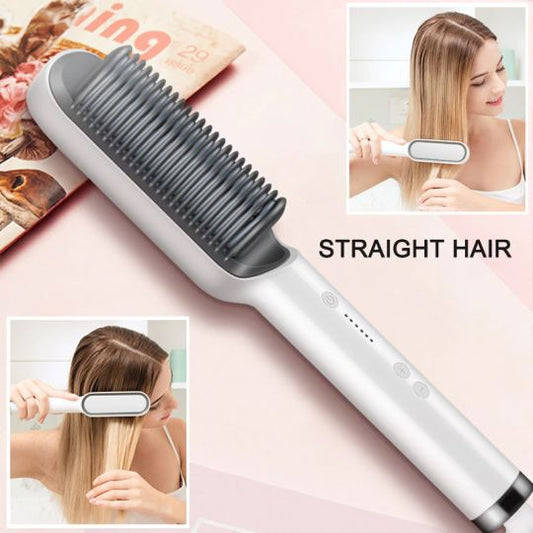 Hair Straight & curly comb brush with 5 Levels Heat -