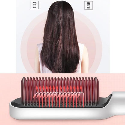 Hair Straight & curly comb brush with 5 Levels Heat -