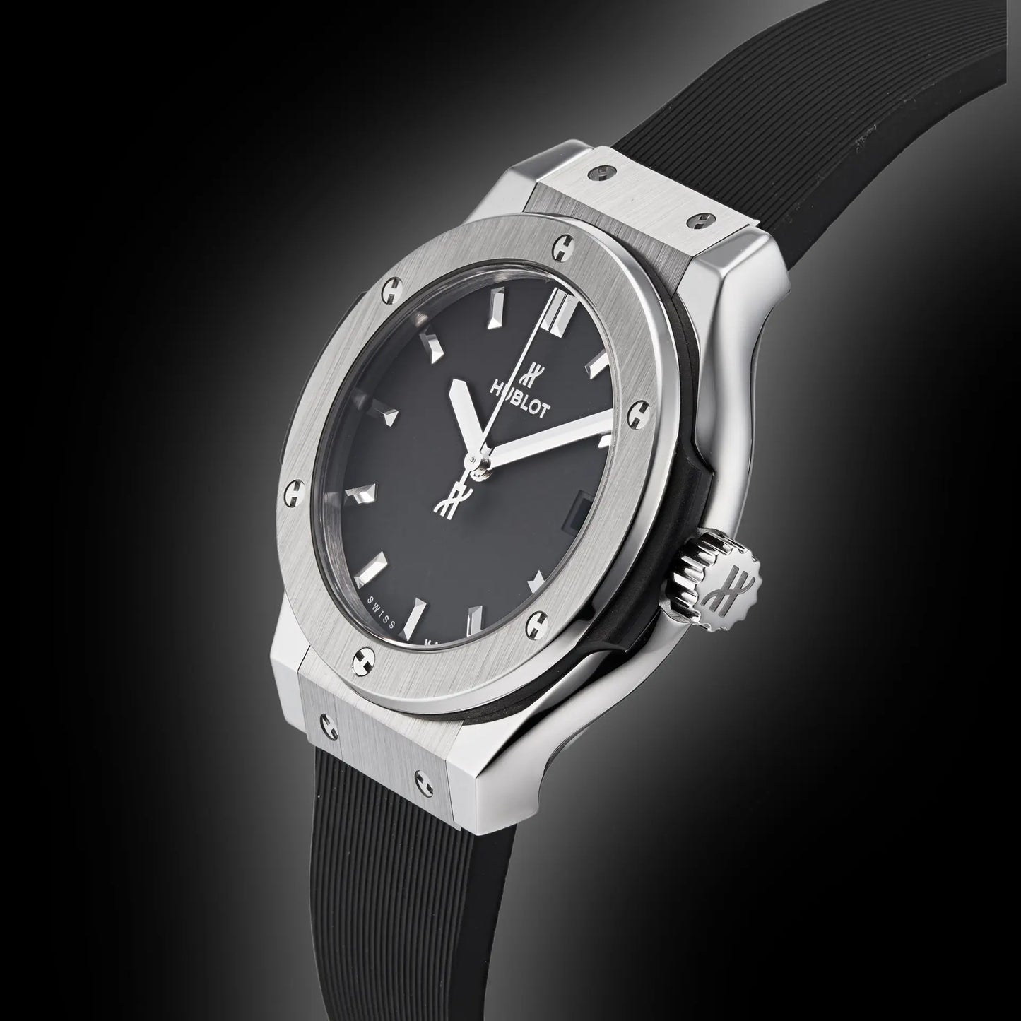 Hublot Quartz Classic Fusion Titanium 45mm – Black WATCH WITH BOX