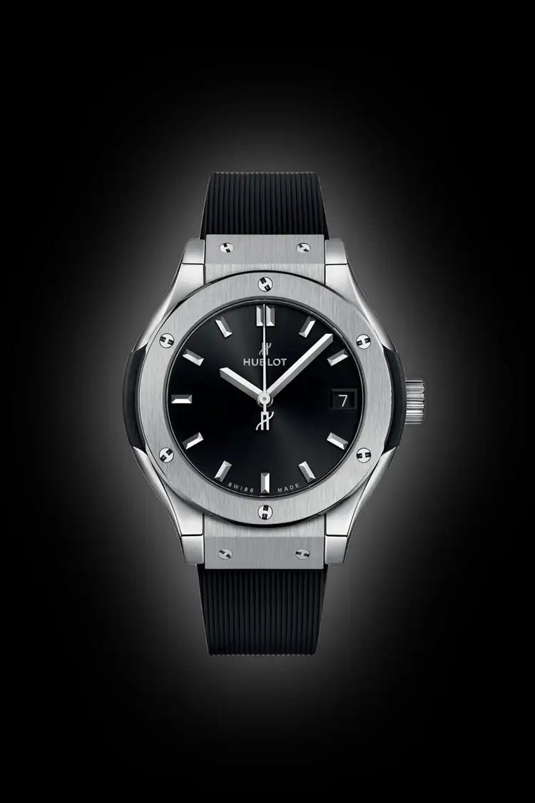 Hublot Quartz Classic Fusion Titanium 45mm – Black WATCH WITH BOX